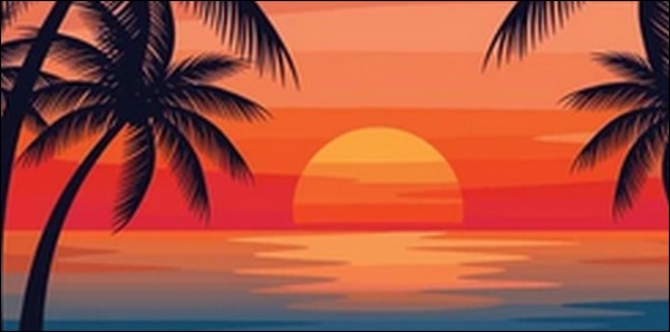 夕焼けのイラスト